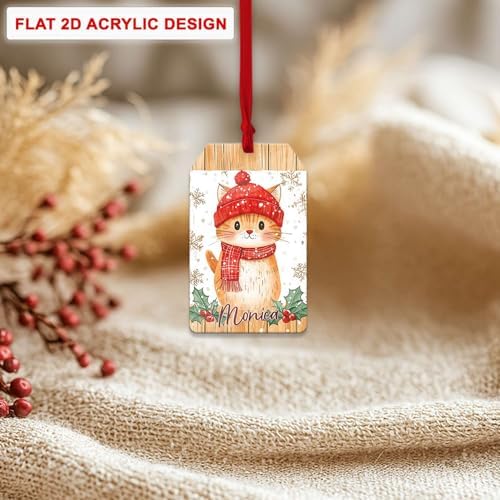 Personalized Acrylic Christmas Ornament with Custom Name for Pet Lovers