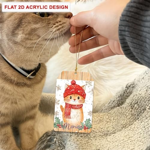 Personalized Acrylic Christmas Ornament with Custom Name for Pet Lovers