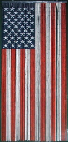 ABeadedCurtain 125 String American Flag Beaded Curtain Handmade with 4000 Beads