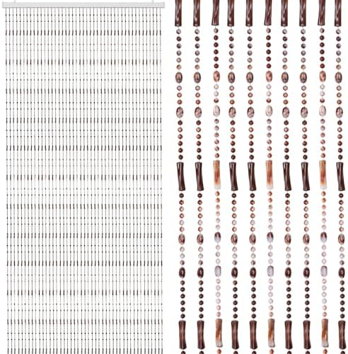 Beaded Curtain for Doorway Acrylic Marble Caramel 355 x 78