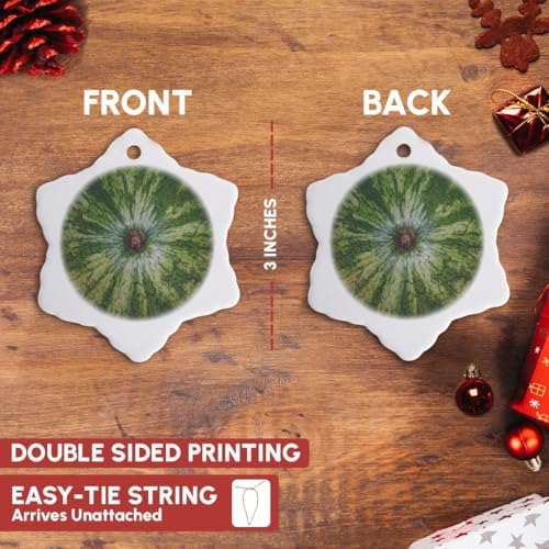 3 Inch Snowflake Porcelain Ornament Watermelon