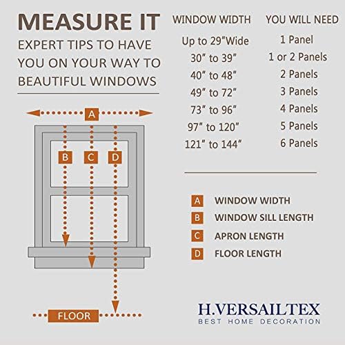 HVERSAILTEX Linen Sheer Curtains 84 Inch Long