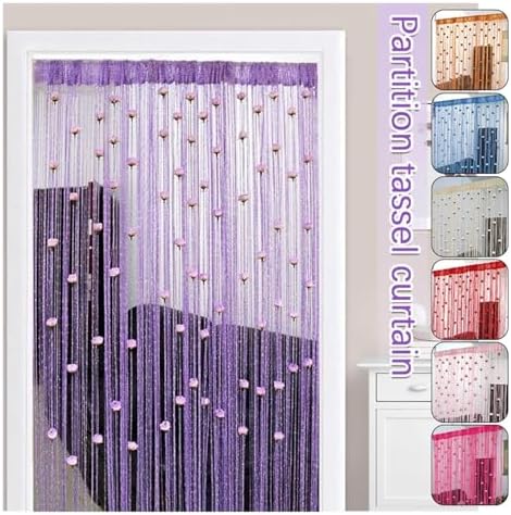 Floral Thread Curtains 100x200cm Decorative Room Divider