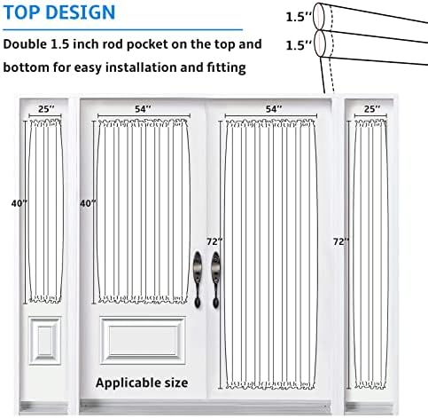 French Door Curtain with Tieback and Rod Pocket
