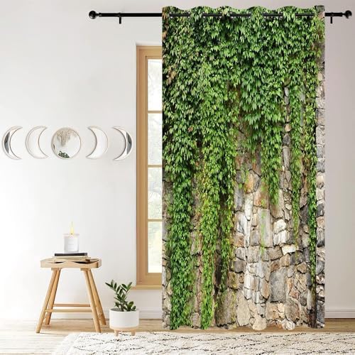 Green Ivy Leaf Door Curtain 42x80 Inch 1 Panel