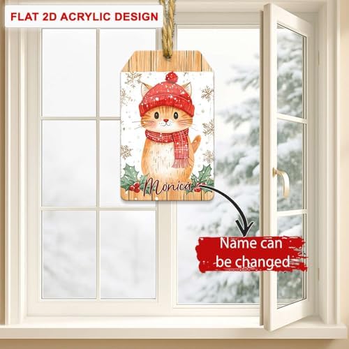 Personalized Acrylic Christmas Ornament with Custom Name for Pet Lovers