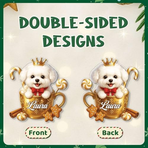 Personalized Bichon Frise Dog Christmas Ornament