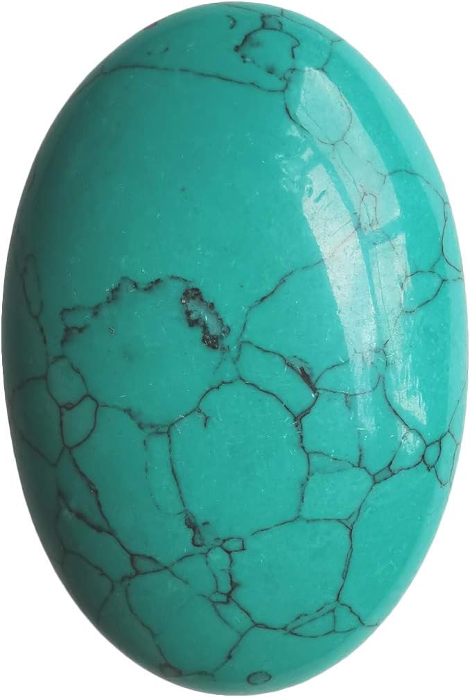 Loveliome Green Howlite Turquoise Oval Worry Stones for Stress Relief