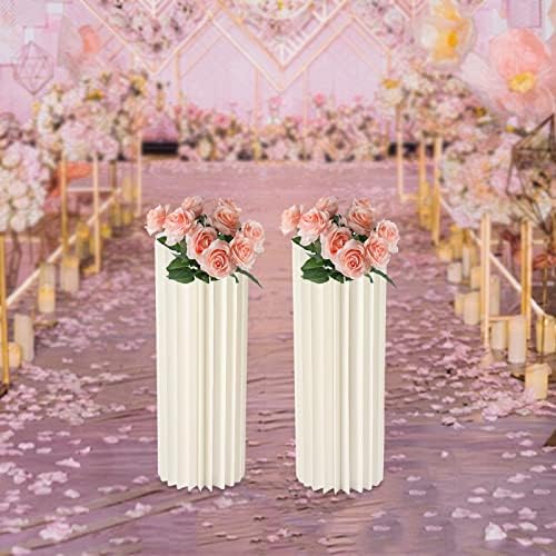 2PCS Foldable Cardboard Cylinder Display Stand for Wedding and Party