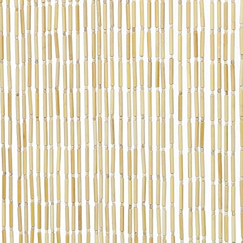 Natural Wood and Bamboo Beaded Curtain for Doorway