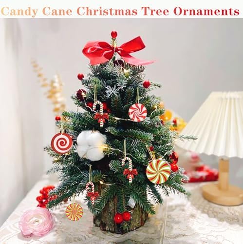 24pcs Candy Wood Christmas Hanging Ornaments
