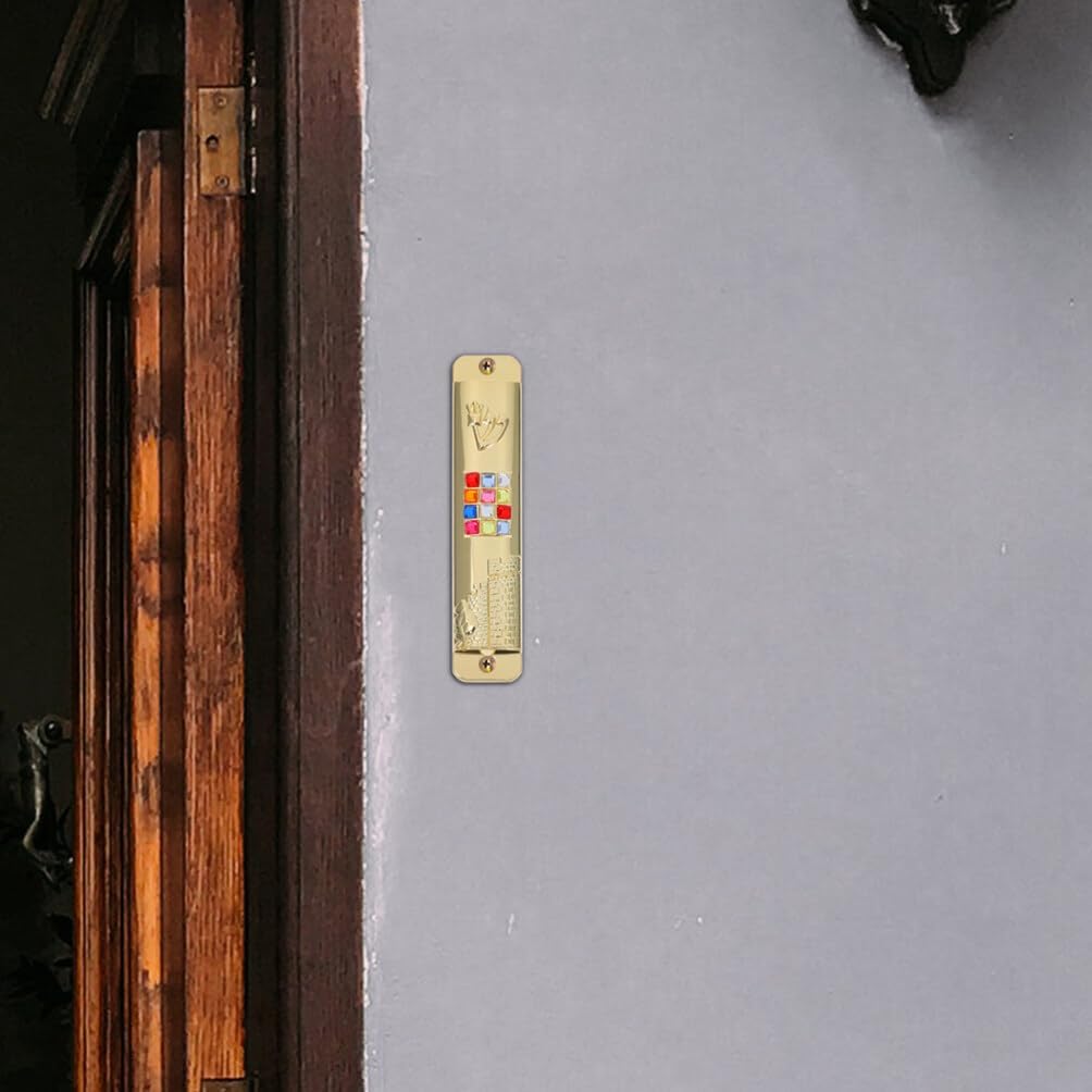 HOLIDYOYO 2 Sets Metal Retro Mezuzah Scrolls Door Decorations