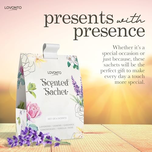 Lovonto 6 Pack Scented Sachet Bags for Home and Car Freshness