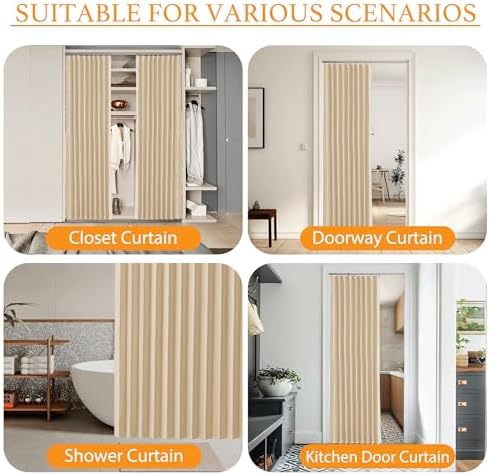 RYB HOME Biscotti Beige Grommet Curtain Panel