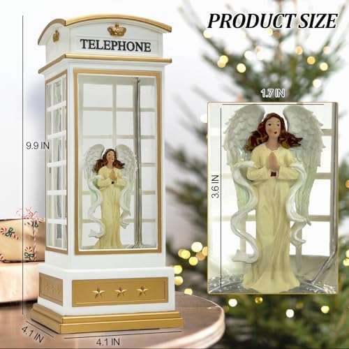 EIGHTOWN Christmas Snow Globe Angel Scene Lantern