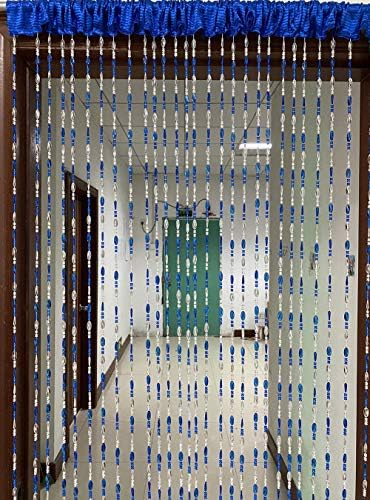 ZiDeTang Acrylic Beaded Curtain Panel Dark Blue 100x190cm