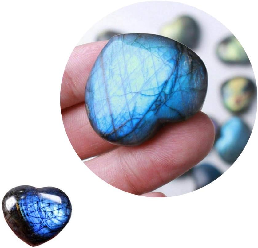 Wixine Crystal Heart Moonstone Labradorite Healing Stone for Reiki and Meditation