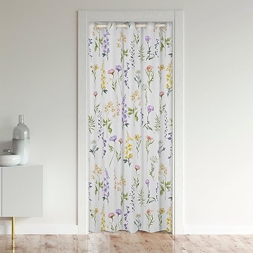 Jejeloiu Floral Door Curtain 34x80 - Privacy Panel for Room Divider