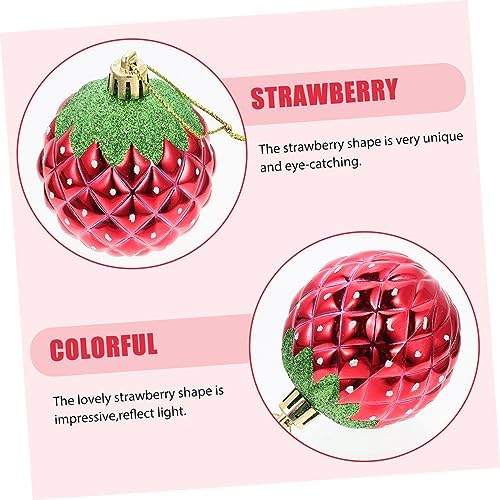 6pcs Decorative Hanging Balls Red Strawberry Party Decorations