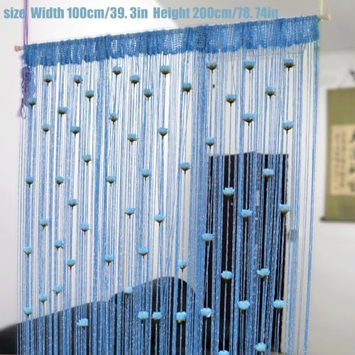 Rose Thread Curtain 39x79 Inch Door Tassel with Red Roses