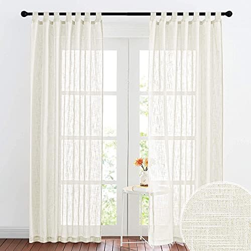 RYB HOME Natural Sheer Curtains 52x84 Living Room