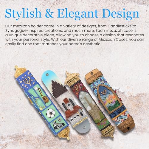 Majestic Giftware Ceramic Mezuzah Case with Jerusalem Design
