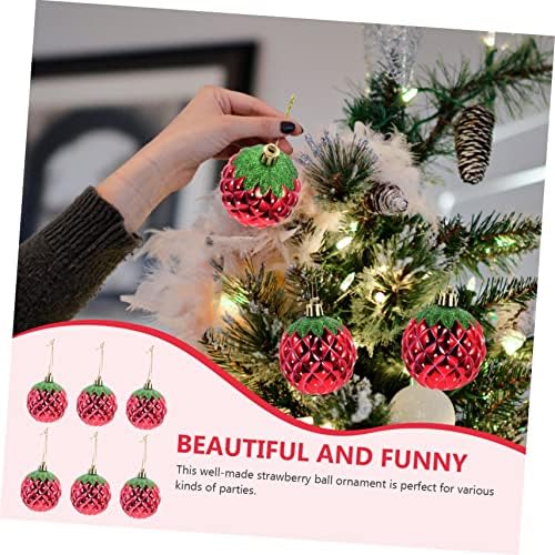 6pcs Decorative Hanging Balls Red Strawberry Party Decorations