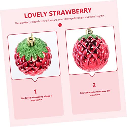 6pcs Decorative Hanging Balls Red Strawberry Party Decorations