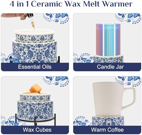 Blue and White Porcelain Pattern Wax Melter Warmer