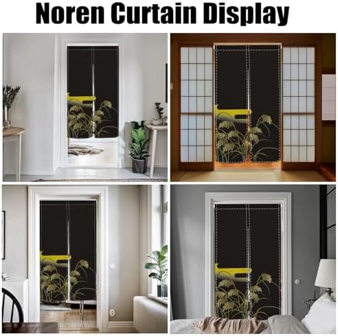 Japanese Noren Door Curtain Privacy Partition Divider Black 335x709