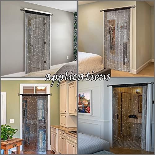 2 Pieces Black Beaded Curtain Door Divider Panel