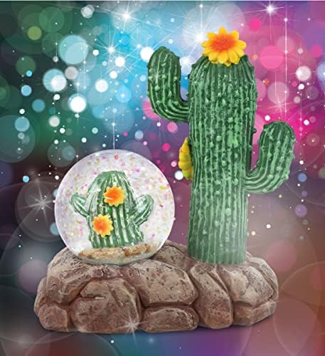 CoTa Global Cactus Snow Globe - Magical Rainbow Glitter Water Globe