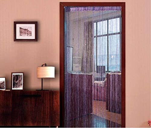 Topixdeals Door Curtain with Silver Ribbon Fringe