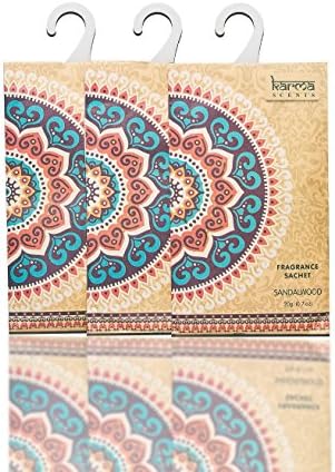 Karma Scents Premium Sandalwood Sachets for Home and Car Use