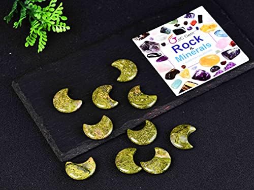 JIC Gem 10 Piece Moon Shape Unakite Crystal Set