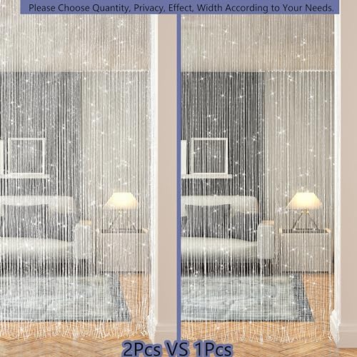 Glitter Beaded Curtain Panel for Windows Doorway