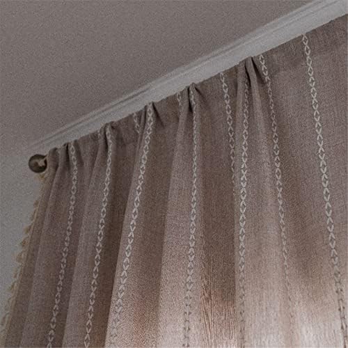 Light Brown Boho Curtain Panel 52x78 Inches