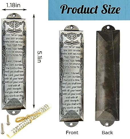 Set of 2 Mezuzahs with Scroll for Door