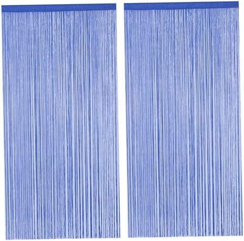 2Pcs Dark Blue String Curtains for Doorways
