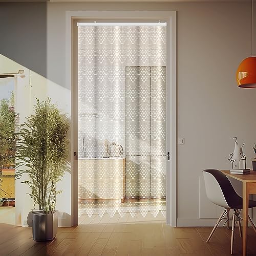 Crystal Beaded Curtain 355 x 79 Inches White Wave Pattern