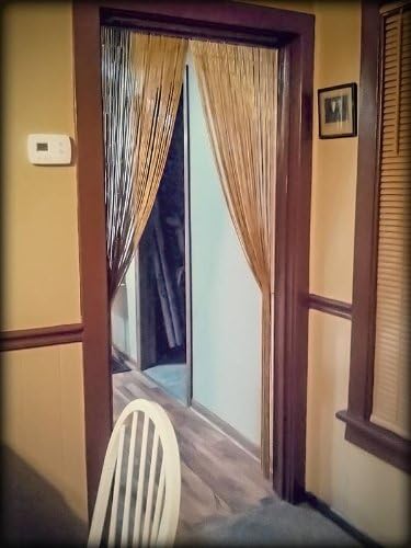 ABeadedCurtain Real 125 Strand Bamboo Beaded Curtain with Hanging Hardware
