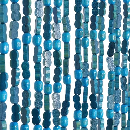 BECHAEO Handmade Beaded Door Curtain Blue 355 x 75 Inches