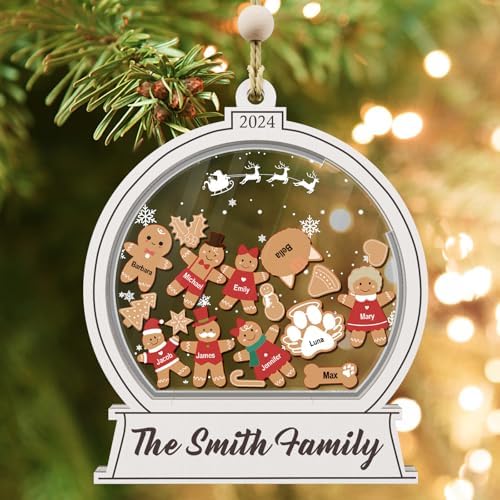 Personalized Christmas Ornament with Family Names and Pets