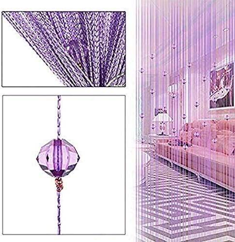 Light Purple Decorative Curtain Door Panel with Beads