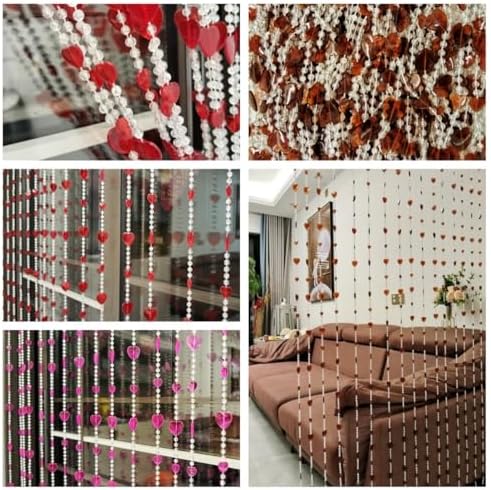 Ave Split Heart Shape Beaded Curtain for Doorway