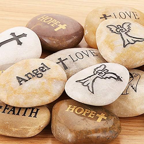 ROCKIMPACT 12PCS Engraved Hope Love Faith Stones