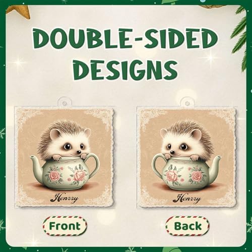 Personalized Name Hedgehog Hanging Ornament
