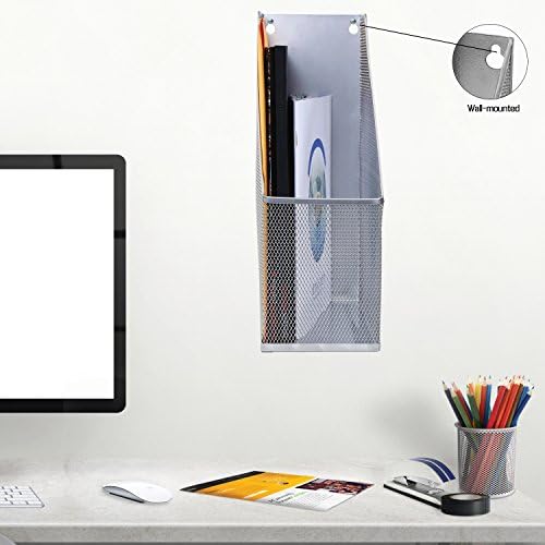 YBM HOME Mesh Steel Magazine Rack with Extra Wide Storage