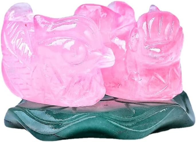 Crystal Heart Rose Quartz Double Heart Decor Ornament