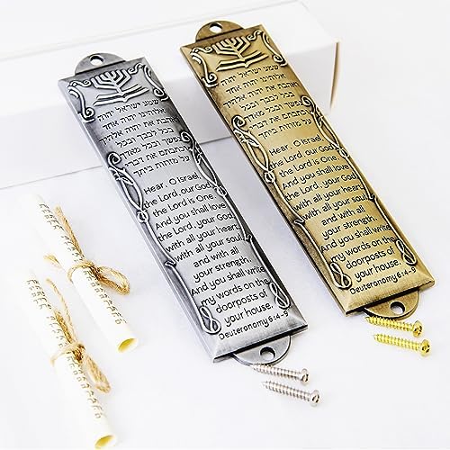 Set of 2 Mezuzahs with Scroll for Door